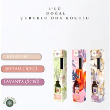 La Melisse Fragrances 3'lü Set Beyaz Gül, Şeftali Çiçeği, Lavanta Çiçeği Bambu Çubuklu Doğal Oda Kokusu Reed Diffuser 50 ml