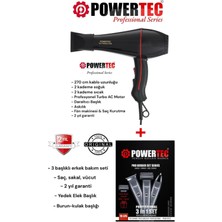 Powertec TR-601 Fön Makinesi + TR-375 Erkek Bakım Kiti (Hediye Paketli Çeyiz Seti)