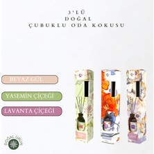 La Melisse Fragrances 3'lü Set Beyaz Gül, Yasemin Çiçeği, Lavanta Çiçeği Bambu Çubuklu Doğal Oda Kokusu Reed Diffuser 50 ml