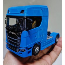 Hepsilazım Oyuncak Tır V8 R730 Taşıyıcı Scania Çekici Kupa S-770 Model Diecast 12 cm Maket Koleksiyon