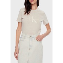 Calvin Klein Logo Baskılı Pamuklu Regular Fit Bisiklet Yaka T Shirt J20J224983PDH Bayan T Shirt J20J224983 Pdh