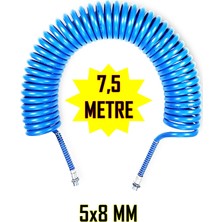 7,5 Metre Spiral Hava Hortumu 5X8MM 1/4''  - Kompresör Spiral Hava Hortumu