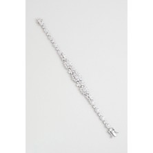 So CHIC Gelin Çiçeği 18 Ayar Beyaz Altın Kaplama Gümüş Bileklik