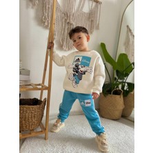 Sacro Kids Disney Karakter Baskılı Eşofman-Sweatshirt 3 Iplik Şardonlu Kışlık Erkek Çocuk Takım