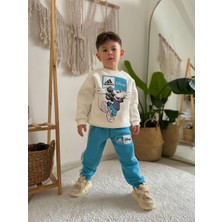 Sacro Kids Disney Karakter Baskılı Eşofman-Sweatshirt 3 Iplik Şardonlu Kışlık Erkek Çocuk Takım