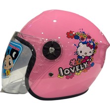 Kask Hello Kitty Desenli Pembe Çocuk Kaskı