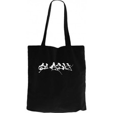 Z zepplin Slash Logo Siyah Kanvas Bez Çanta