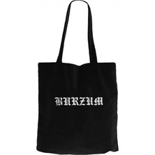Z zepplin Burzum Logo Yazı Siyah Kanvas Bez Çanta