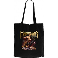 Z zepplin Manowar Into Glory Ride Siyah Kanvas Bez Çanta
