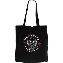 Z zepplin Motörhead Rock N Röll Siyah Kanvas Bez Çanta