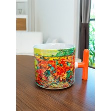 Vincent Van Gogh "the Red Vineyard (Kırmızı Üzüm Bağı" Baskılı T Kulplu Beyaz Porselen 200 ml Kupa