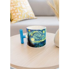 Kastabala Vincent Van Gogh "The Starry Night (Yıldızlı Geceler)" Baskılı T Kulplu Beyaz Porselen 200 ml Kupa