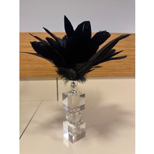 Dekoratif Kristal Siyah Tüy Obje 35 cm