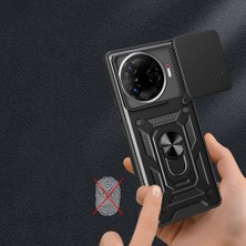 Roketcim Tecno Camon 30 Pro 5g Kılıf Magnetik Standlı Kamera Korumalı Sürgülü Vega Kapak