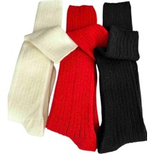 Diz Altı 3 Çift Yün Çorap