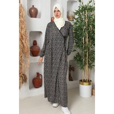 Defka Yandan Bağlamalı Pamuklu Kadın Namaz Elbisesi
