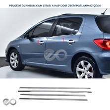 Ebal Oto Peugeot 307 Krom Cam Çıtası 4 Prç. 2000 Üzeri P. Çelik