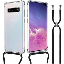Piyasa Sepeti Samsung Galaxy S10 Askılı İpli Şeffaf Tank Kılıf Siyah