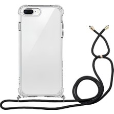 Piyasa Sepeti iPhone 7 Plus Boyun Askılı Şeffaf Tank Kılıf Siyah