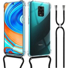 Piyasa Sepeti Xiaomi RedMi Note 9S Askılı İpli Şeffaf Tank Kılıf Siyah