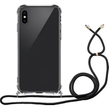 Piyasa Sepeti iPhone XS Boyun Askılı Şeffaf Tank Kılıf Siyah