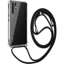 Piyasa Sepeti Huawei P30 Pro Boyun Askılı Şeffaf Tank Kılıf Siyah