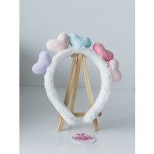 Sweet Twins Accessories Renkli Kalpli Peluş Çocuk Taç