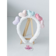 Sweet Twins Accessories Renkli Kalpli Peluş Çocuk Taç