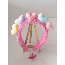 Sweet Twins Accessories Renkli Kalpli Peluş Çocuk Taç