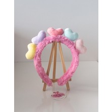 Sweet Twins Accessories Renkli Kalpli Peluş Çocuk Taç