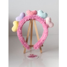 Sweet Twins Accessories Renkli Kalpli Peluş Çocuk Taç