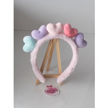 Sweet Twins Accessories Renkli Kalpli Peluş Çocuk Taç