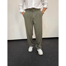 Tonrise Erkek Pileli Beli Ince Kumaş Baggy Pantolon