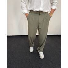 Tonrise Erkek Pileli Beli Ince Kumaş Baggy Pantolon