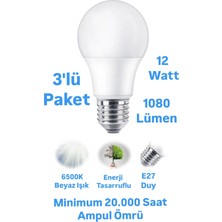 Repplam ERKLED 12W Beyaz Işık LED Ampul 1080 Lümen E27 Duylu LED Lamba