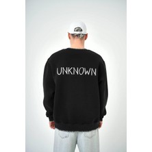 Tonrise Erkek Soru Işareti Unknown Baskılı Bisiklet Yaka Oversize Sweatshirt