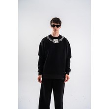 Tonrise Erkek M Wire Boynu Nakışlı Oversize Sweatshirt