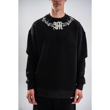 Tonrise Erkek M Wire Boynu Nakışlı Oversize Sweatshirt