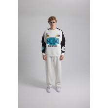 Tonrise Erkek Mchnc Raceway Baskılı Nakışlı Oversize Sweatshirt