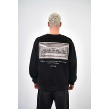 Tonrise Erkek Da Vinci Nakışlı Baskılı Oversize Sweatshirt