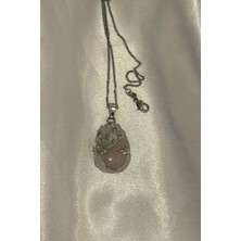 Pembe Kuvars Kolye Doğal Taş Iksir Kuğu Işlemeli Kolye Pembe Kuvars