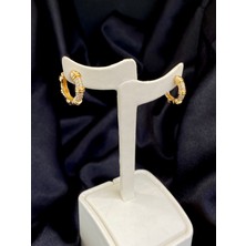 Takı Box Zirkon Taşlı Vip Tasarım Gold Küpe