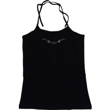 Boyundan Bağlamalı Taş Işlemeli Atlet