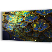 Zevahir Mobilya Dekorasyon Kırılmaz Cam Mavi Yeşil Bitki Tablo