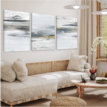 Soyut Desen 3'lü Kanvas Tablo