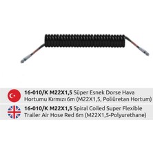 Aksa Tır Dorse Hava Hortumu Kırmızı (Süper Esnek Poliüretan) (M22 x 1.5) (4 Mt)