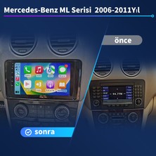 Victor Mercedes Benz Ml serisi 2006-2011 Android Sürüm 13 Kablosuz Carplay Navigasyon Multimedya 9 Inç Ekran Navigasyon Cihazı 1G Ram + 16GB Hafıza Çerçeve ve Arka Görüş Kamerası ile