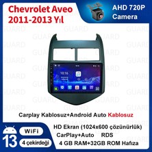 Victor Chevrolet Aveo 2011-2013 Yıl 4gb Ram + 32GB Hafıza Android Sürüm 13 Kablosuz Carplay Navigasyon Multimedya Çerçeveli ve Arka Görüş Kameralı 9 Inç Ekran Çerçeve ve Arka Görüş Kamerası ile