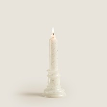 Chakra Flamme Kaideli Şamdan Mum Gümüş 20cm Gümüş