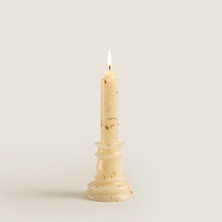 Flamme Kaideli Şamdan Mum Gold 20 cm Gold